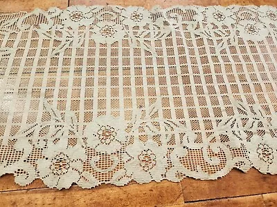 Vintage Elegant Green Lace Table Runner Flowers 9.5 X 48 Inch • $12.88