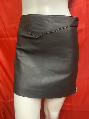 Genuine Leather 90s Vintage Biker Skirt With Zippers • $25