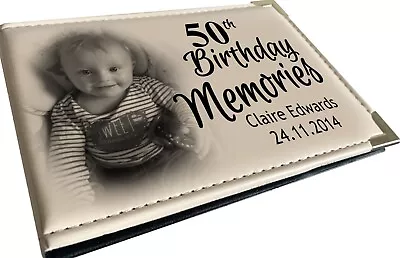 Photo Album Memory Keepsake Book 50th Birthday Gift Personalised Design. • £14.99