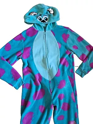 Disney Pixar Monsters Inc Sully Size XL Zip Pajamas Jumpsuit Costume Hood Womens • $19.95