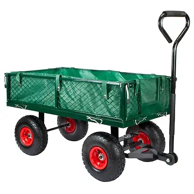 GARDEN TROLLEY And Sack Liner All Terrain Gravel Soil Gardening Wheelbarrow Cart • £54.97