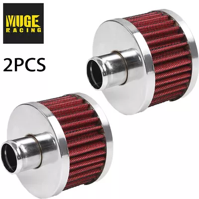 RED 2PCS Extra Flow 1  To 1-1/4  Push In Valve Cover Baffle Breather Vent Filter • $18.99
