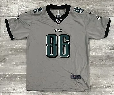 Nike On Field Stitched Zach Ertz #86 Philadelphia Eagles Gray Jersey Mens Sz XL • $49.99