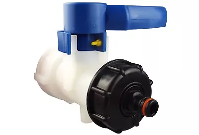 Ibc Water Storage Tank Outlet Valve S60x6 2 + Reducer To Garden Hose Connector • £16.99