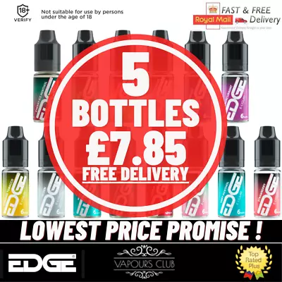 EDGE E Liquid | All Flavours | 5 FOR £7.85 | UK Made E-Liquids | WOW £1.57 Each! • £7.85