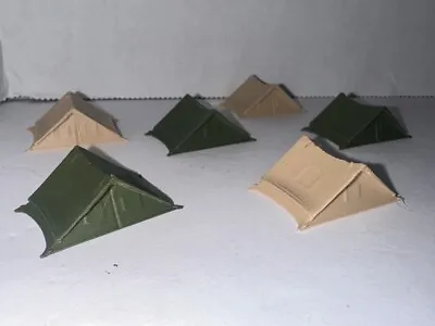 N - Scale Camping Tents 6-Pack Army / Military Colors 1:160 Camp Scenery Diorama • $12.60