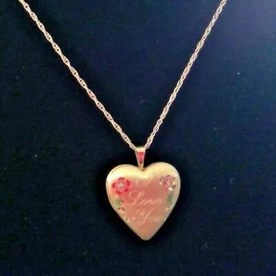 14KGF Gold Locket 2 Photo I LOVE YOU HEART Style Necklace Princess Pride USAMade • $39.99
