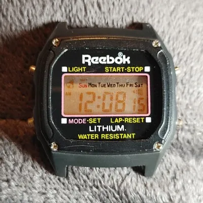 Vintage Reebok Men's Black Pink LCD Digital Sports Watch No Band • $9.99
