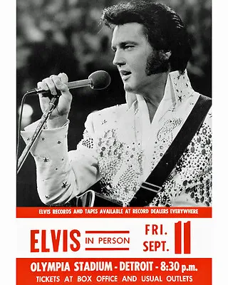 Elvis Presley Concert Poster - Detroit Olympia 1970 - 8x10 Colo Photo  • $6.99