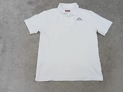 KAPPA Mens Polo Shirt White Cotton Uk Adult Size Medium • £9.66