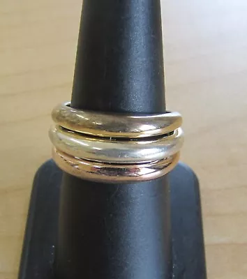 Beautiful Milor Italy Sterling Silver 925 Tri Color Ring Size 7.5 • $49.99