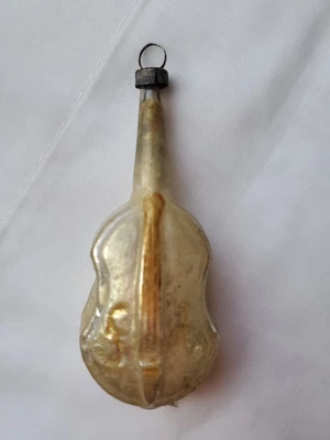 $5 • Buy Very Old Vintage German Glass Christmas Ornament - Violin - Read
