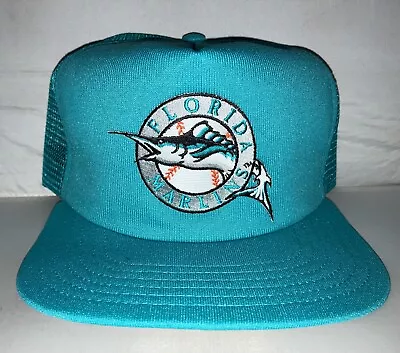 Vtg Florida Miami Marlins Snapback Hat Cap MLB Baseball 90s Rare New Era Nwot • $19.99