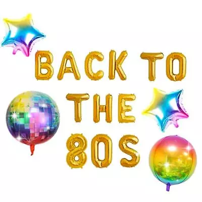 5 PCS Back To The 80s Balloon Banner 80s Retro Party Balloon 80s Party Decora... • $20.31