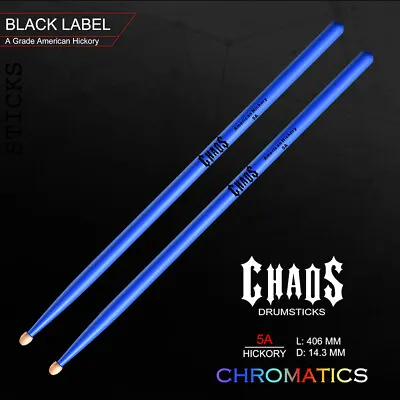 $24 • Buy Drum Sticks Chaos 5a Drumsticks – Chromatics Blue Drum Sticks