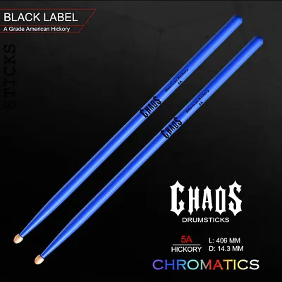 Drum Sticks Chaos 5a Drumsticks – Chromatics Blue Drum Sticks • $25