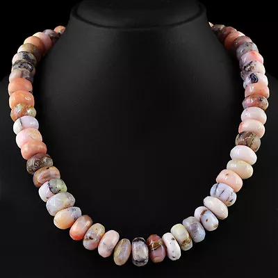 793.00 Cts Natural 20 Inches Long Round Beads Pink Australian Opal Necklace • $0.99