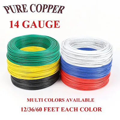 $15.19 • Buy 14 Gauge AWG Automotive Primary Wire Car Home Audio Wiring OFC Copper Strand Lot