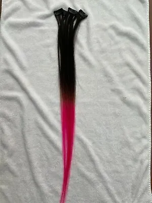 5pcs Gradient Single Clip In Hair Extension Piece For Highlight  Barbie PINK  5 • $19.99