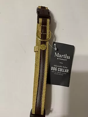 Martha Stewart ~Adjustable  Nylon Dog Collar- Size 16 (Neck:14:20)Brown/Tan • $10.99