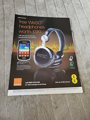 $11 • Buy (tjp111) Advert/poster 11x8  Samsung Galaxy Mini 2 & Wesc Headphones
