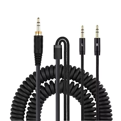 Sturdy 3.5mm To 2x2.5mm Earphone Coiled Cable For HDV8 V10 V12X3 Headphones • £10.09