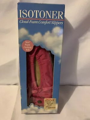 Vintage NIB Isotoner Cloud-foam Comfort Slippers Medium Bow Trim Leather Sole • $22.99