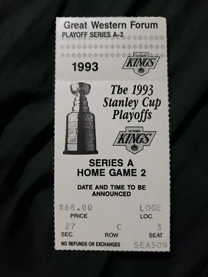 LA Kings - Leafs Stanley Cup Playoffs 1993 Ticket Stub Conf. Finals  Gretzky • $28
