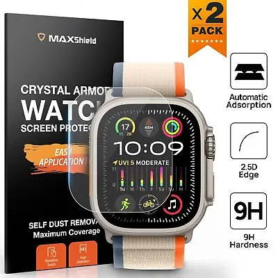 $7.75 • Buy 2xFor Apple Watch Ultra 1 2 49mm Full Coverage Tempered Glass Screen Protector