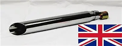 Wassell Chrome 19  Straight Slash Cut Exhaust Silencer Cafe Racer Custom We38026 • £67.45