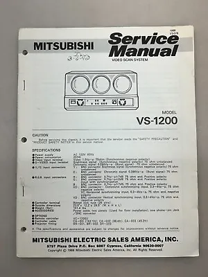 Mitsubishi VS-1200 Original Service Manual Free Shipping • $10