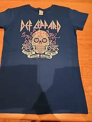 Def Leppard Pour Some Sugar On Me Skull Aust Tour 2019 T Shirt Size 12 • $40