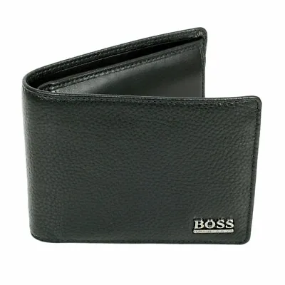 £21.99 • Buy Hugo Boss Moneme Black Leather Credit Card Wallet Holder Mens Coin Pocket Id Men