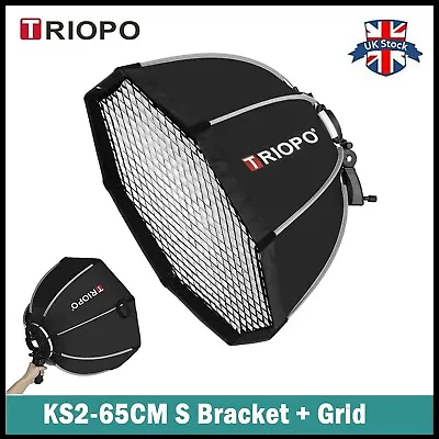 Triopo 65cm Softbox Octagon Umbrella Bracket Hand Grip Softboxes For Speedlight • £39.99