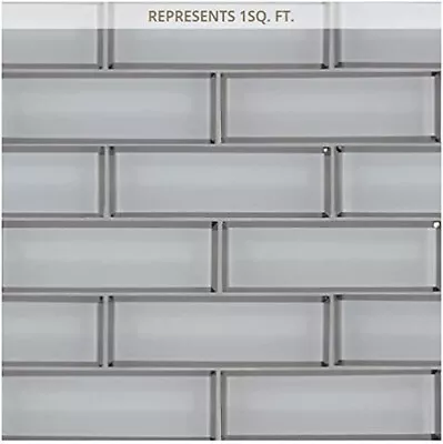 Ice Bevel Subway 11.73 X11.73 X 8 Mm Glass Mesh-Mounted Mosaic Tile • $21.99