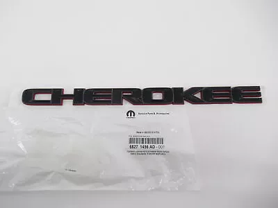 Genuine OEM Mopar Jeep 68271456AD  CHEROKEE  Black W/ Red Edge Emblem Nameplate • $95.80