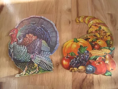 Thanksgiving Decoration Turkey Cornucopia Light Cardboard Vintage Retro 16  • $14.97