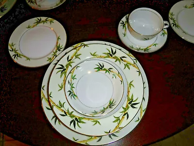 KENT Bali Hai BAMBOO Vintage Porcelain China 6pc DINNERWARE  SET Japan Free Ship • $54.99