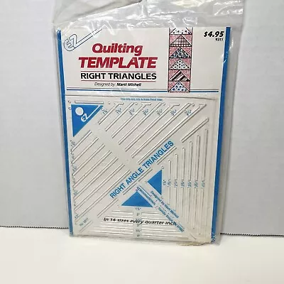 VTG EZ Right Triangles Quilting Template Plastic #9311 Marti Michell Retired NEW • $9.99