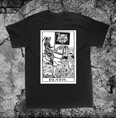 Death Tarot Card Shirt - Memento Mori Gothic Occult Satanic Goth Skull Skeleton • $19.99
