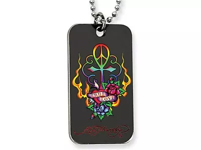 True Love Dogtag Necklace Christian Audigier Ed Hardy Pendant Mens Jewelry  • $25