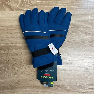 Tek Gear Men’s Winter Gloves Touch Screen Ski Gloves Water Resistant Blue L/XL • $19.99
