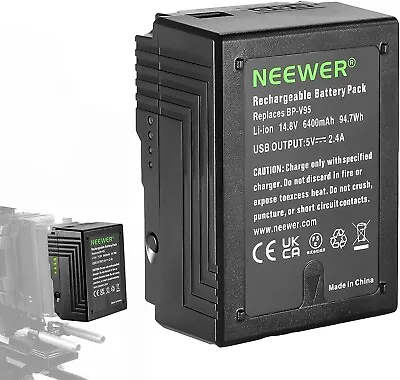 $64.99 • Buy NEEWER V Mount/V Lock Battery,94.7Wh 14.8V 6400mAhRechargeable Lithium Battery