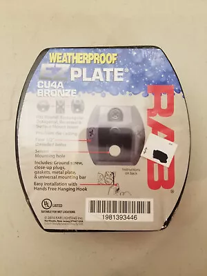 RAB Lighting Weatherproof EZ Plate CU4A Bronze-Suitable For Wet Locations • $17.49