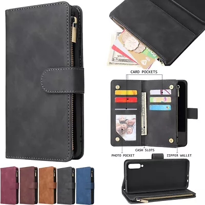 For OnePlus 7 7T 8 9 Pro Magnetic Leather Zipper Wallet Card Case Purse Cover • $18.89