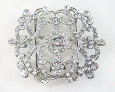 Large Vintage Rhinestone Scarf Belt Slide • $11.24