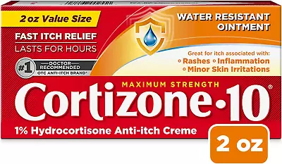 Cortizone 10 Maximum Strength Water Resistant Anti-Itch Ointment 1% Hydrocortis • $13.36