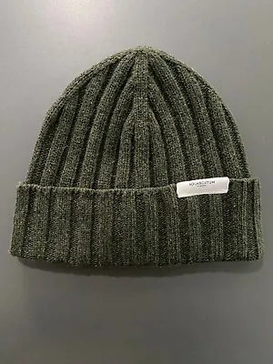 Aquascutum Cap Ribbed Beanie Hat W005 Green/Green New FW23/24 • £46.24