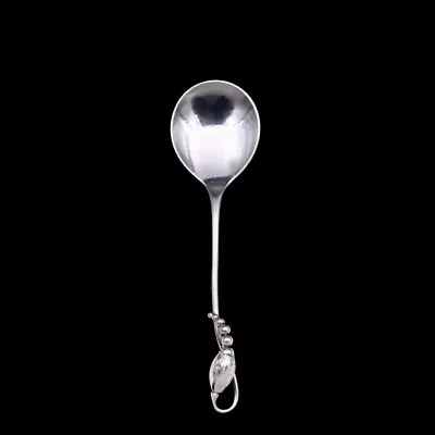 Georg Jensen. Silver Jam Spoon 163 - Blossom / Magnolia. • $361