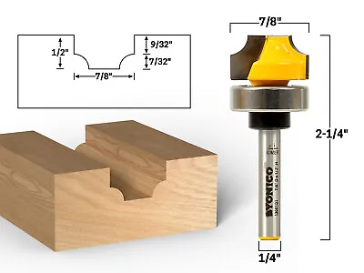 7/32  Radius Round Over Groove Router Bit - 1/4  Shank - Yonico 13081qt • $18.95